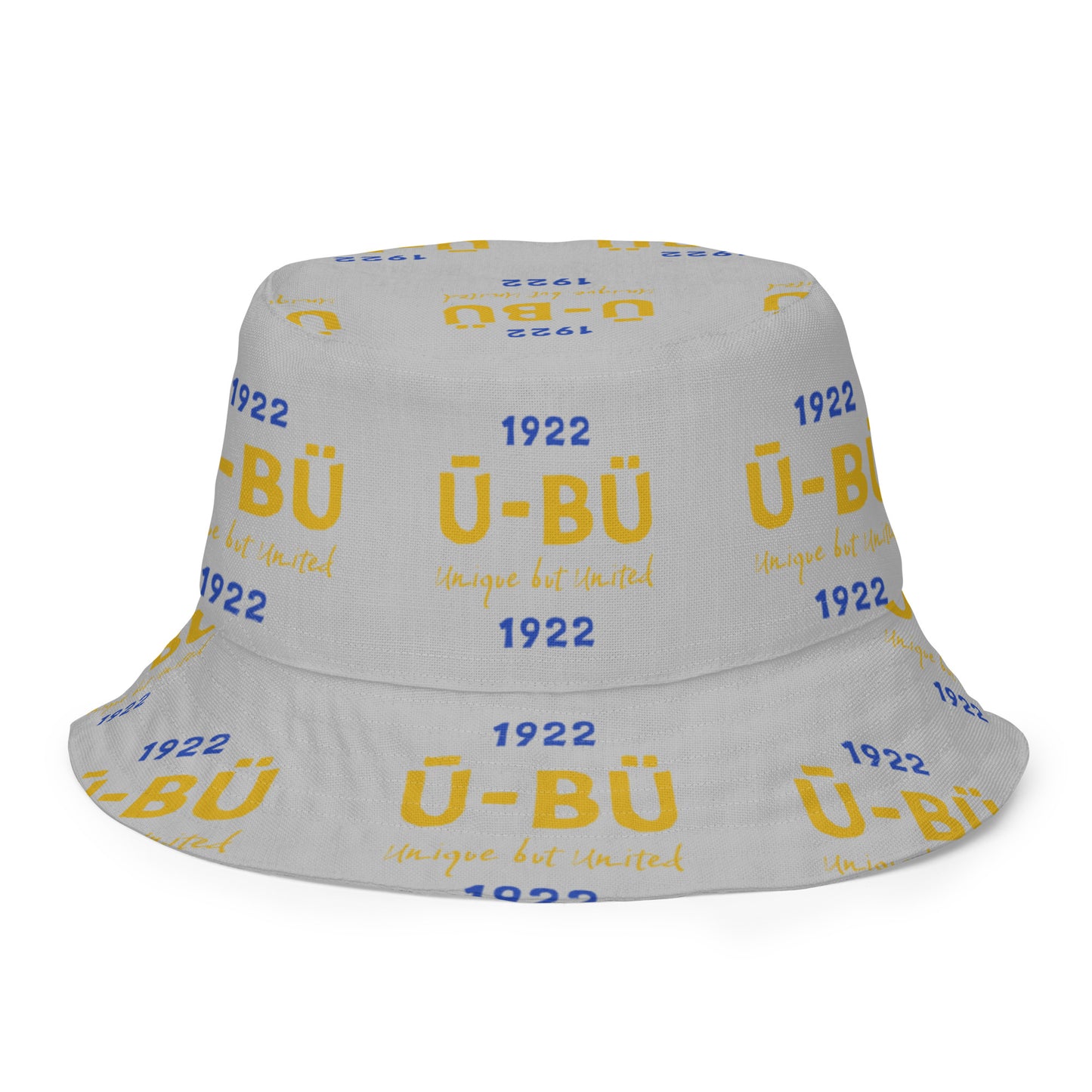 1922 & Ū-BÜ Reversible Bucket Hat - Gold + Blue on Grey