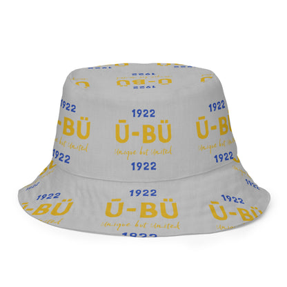 1922 & Ū-BÜ Reversible Bucket Hat - Gold + Blue on Grey