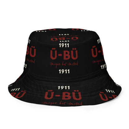 1911 & Ū-BÜ Reversible Bucket Hat - Crimson on Black