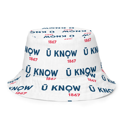 HU - BU Reversible Bucket Hat - Blue + Red on White