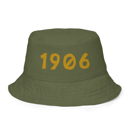 1906 & Ū-BÜ Reversible Bucket Hat - Gold on Army Green