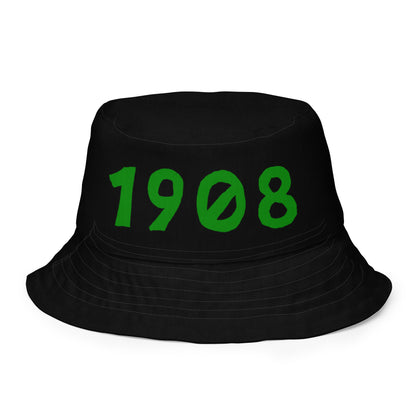 1908 & Ū-BÜ Reversible Bucket Hat - Green on Black