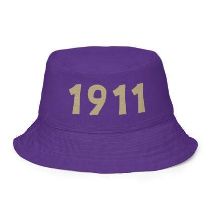 1911 & Ū-BÜ Reversible Bucket Hat - Gold on Purple