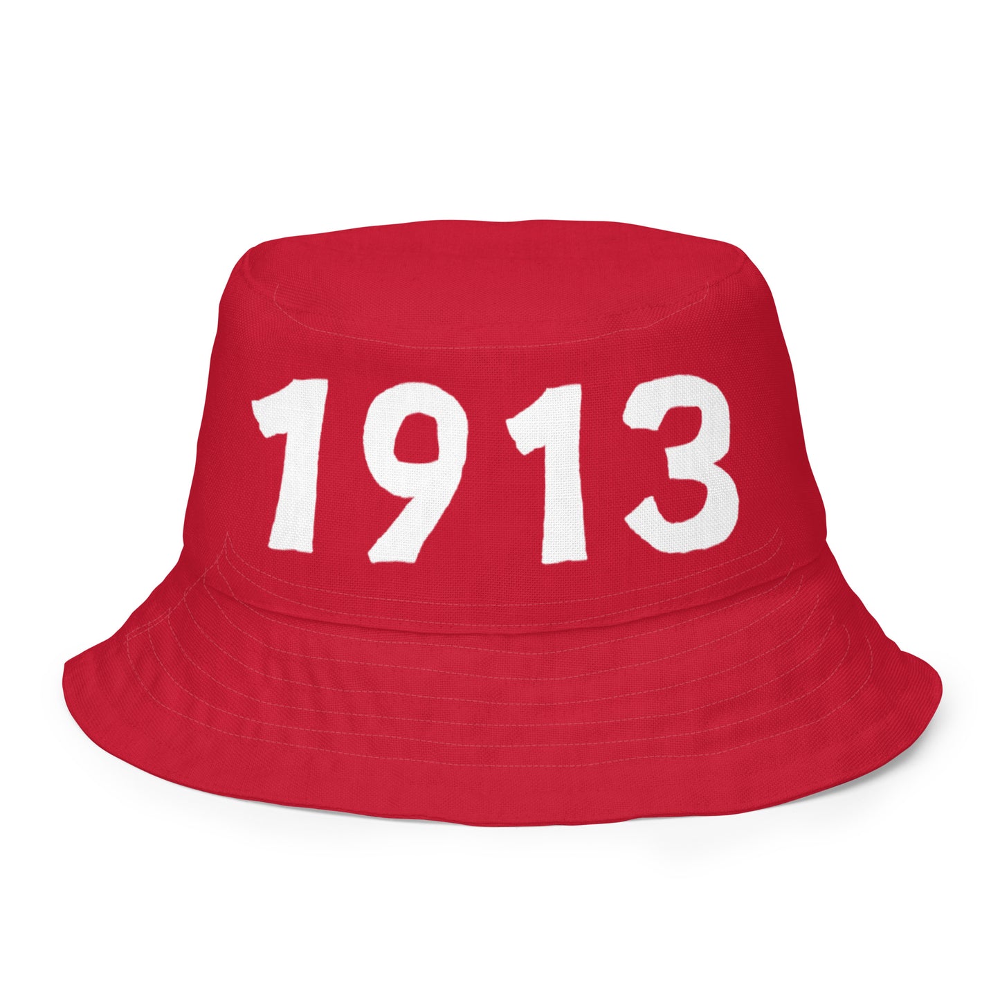 1913 & Ū-BÜ Reversible Bucket Hat - White on Red