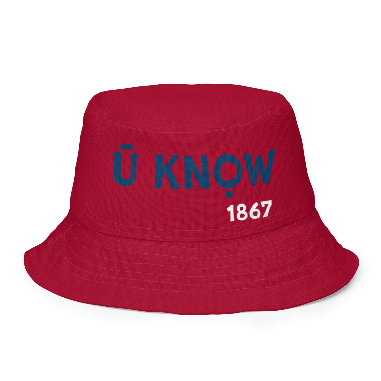 HU - BU Reversible Bucket Hat - Blue + White on Red