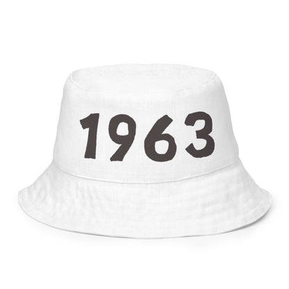 1963 & Ū-BÜ Reversible Bucket Hat - Brown on White