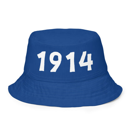 1914 & Ū-BÜ Reversible Bucket Hat - White on Blue