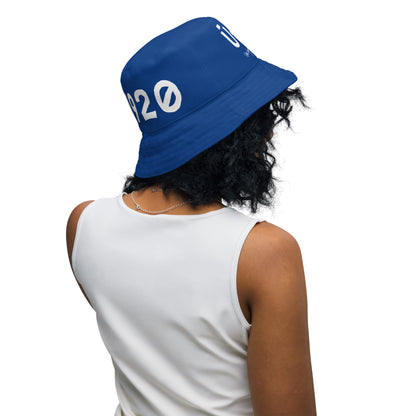 1920 & Ū-BÜ Reversible Bucket Hat - White on Blue