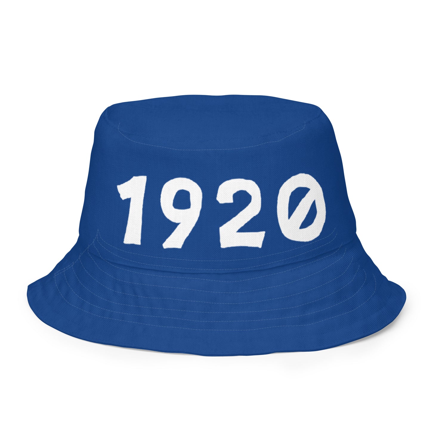 1920 & Ū-BÜ Reversible Bucket Hat - White on Blue