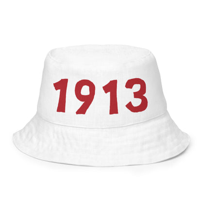 1913 & Ū-BÜ Reversible Bucket Hat - Red on White