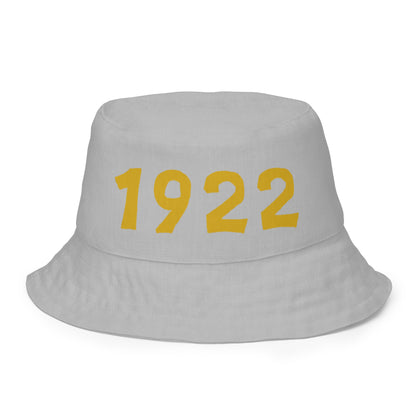 1922 & Ū-BÜ Reversible Bucket Hat - Gold + Blue on Grey