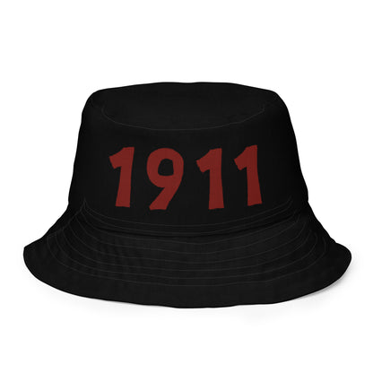 1911 & Ū-BÜ Reversible Bucket Hat - Crimson on Black