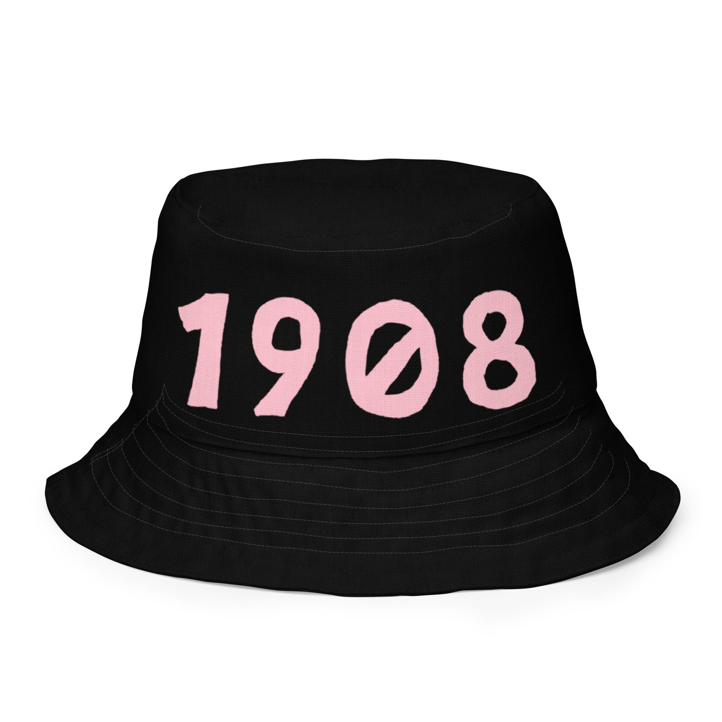 1908 & Ū-BÜ Reversible Bucket Hat - Pink on Black