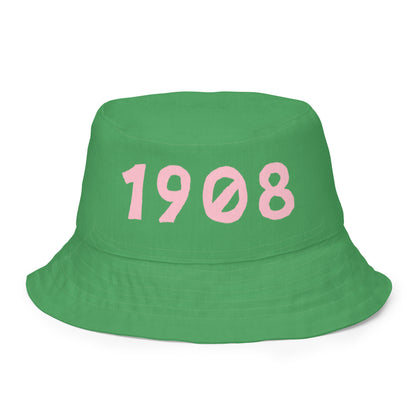 1908 & Ū-BÜ Reversible Bucket Hat - Pink on Green