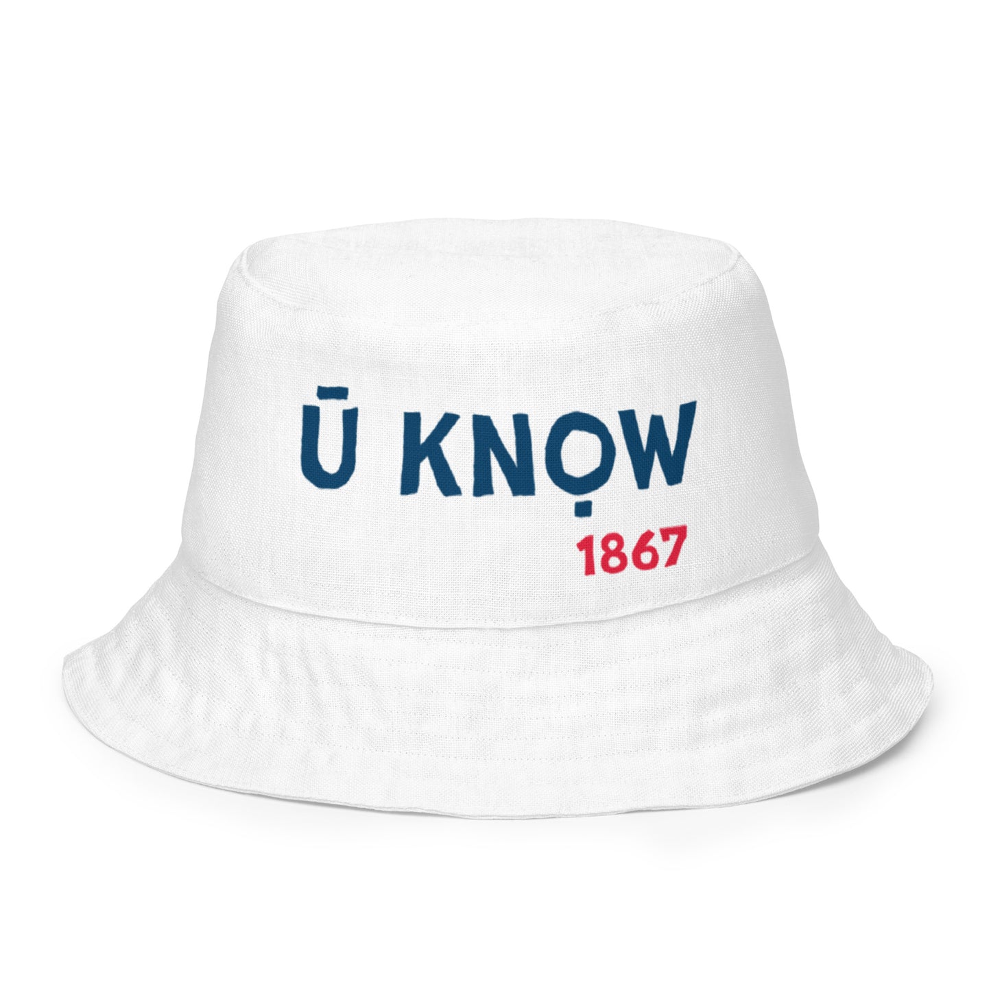 HU - BU Reversible Bucket Hat - Blue + Red on White