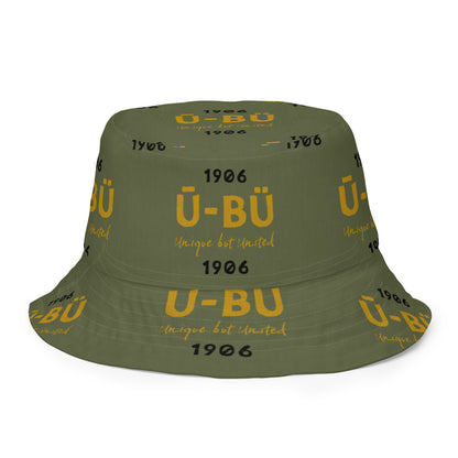 1906 & Ū-BÜ Reversible Bucket Hat - Gold on Army Green