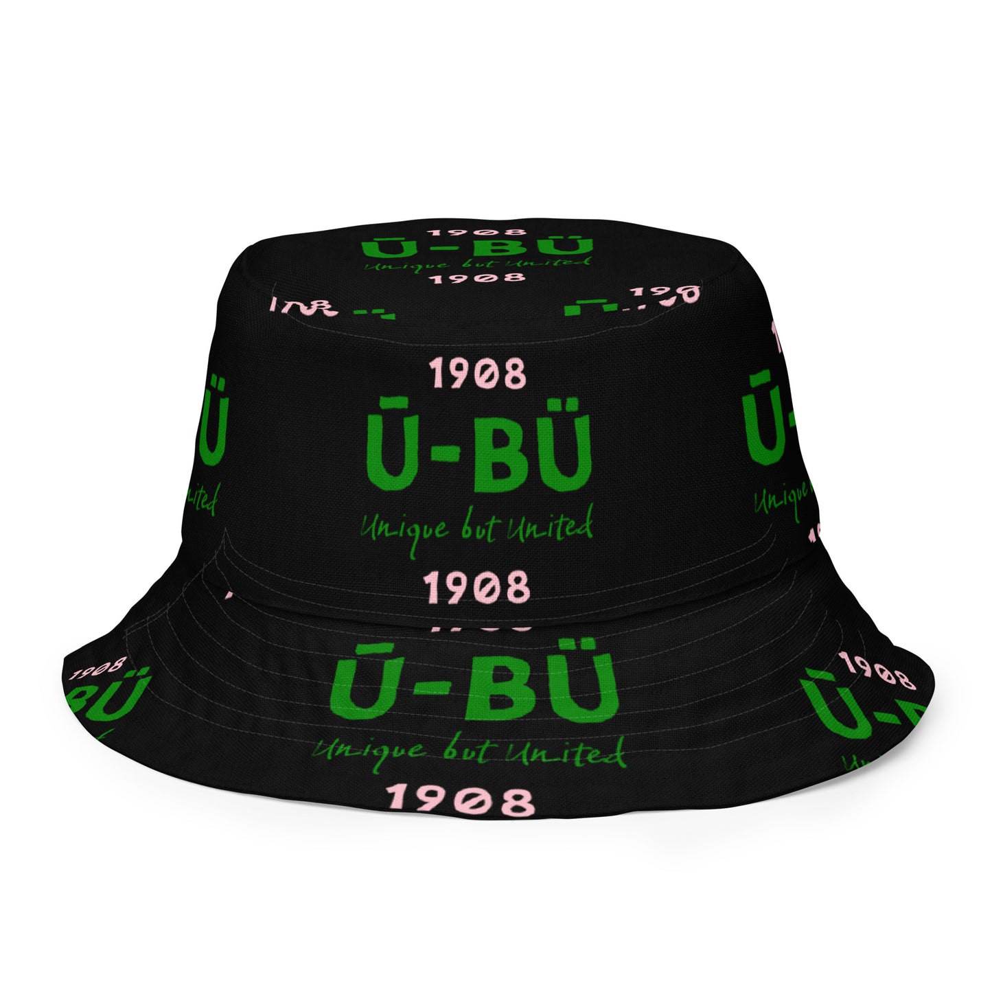 1908 & Ū-BÜ Reversible Bucket Hat - Green on Black