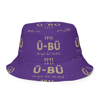 1911 & Ū-BÜ Reversible Bucket Hat - Gold on Purple