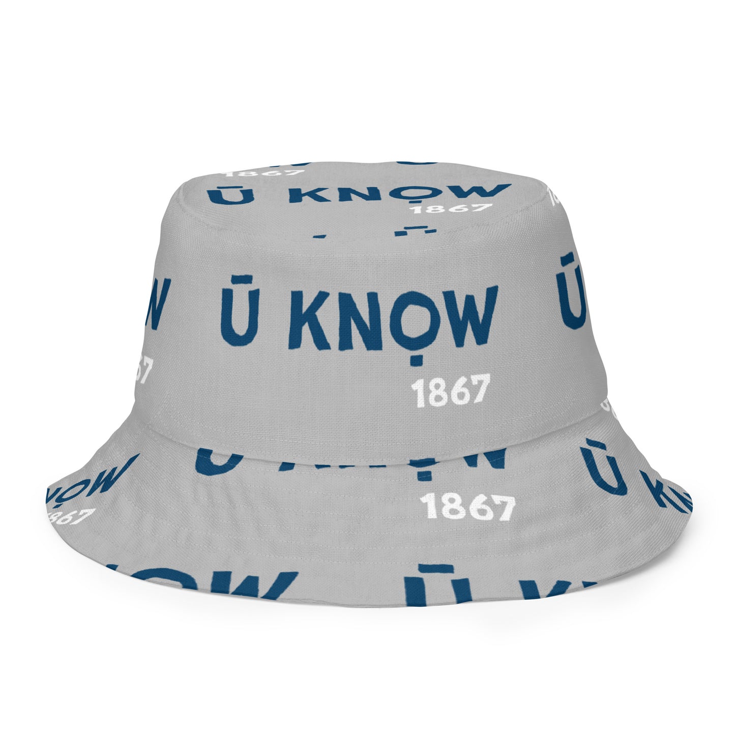 HU - BU Reversible Bucket Hat - Blue + White on Grey