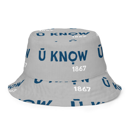 HU - BU Reversible Bucket Hat - Blue + White on Grey