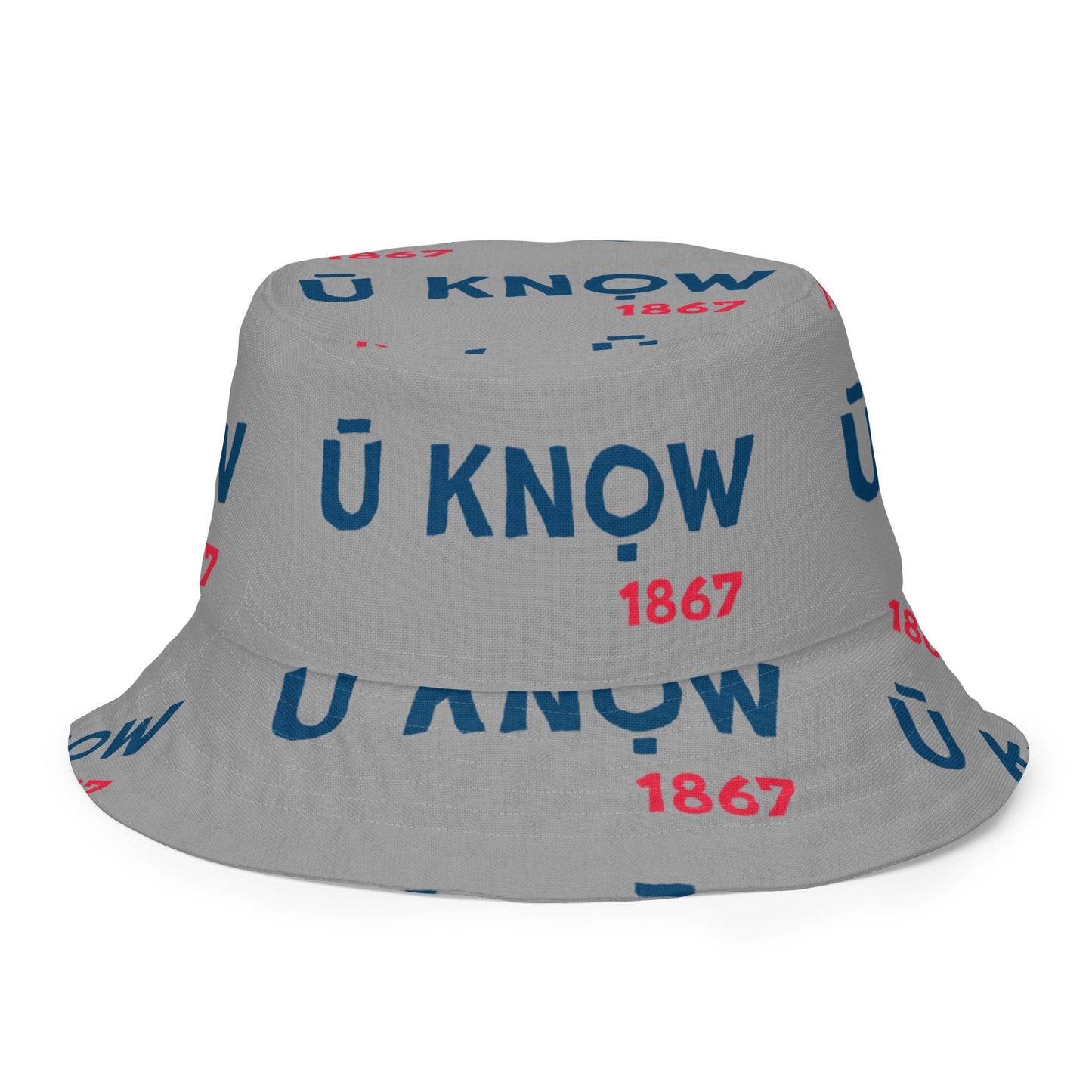 HU - BU Reversible Bucket Hat -  Blue + Red on Grey