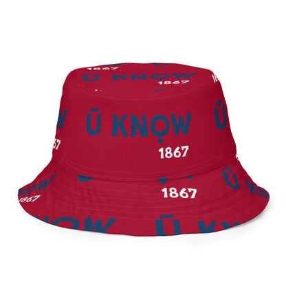 HU - BU Reversible Bucket Hat - Blue + White on Red