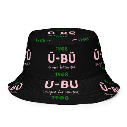 1908 & Ū-BÜ Reversible Bucket Hat - Pink on Black