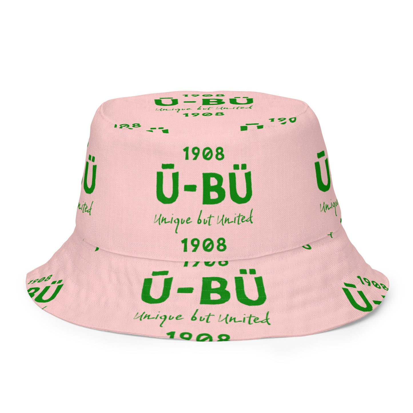 1908 & Ū-BÜ Reversible Bucket Hat - Green on Pink