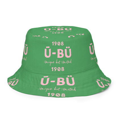 1908 & Ū-BÜ Reversible Bucket Hat - Pink on Green