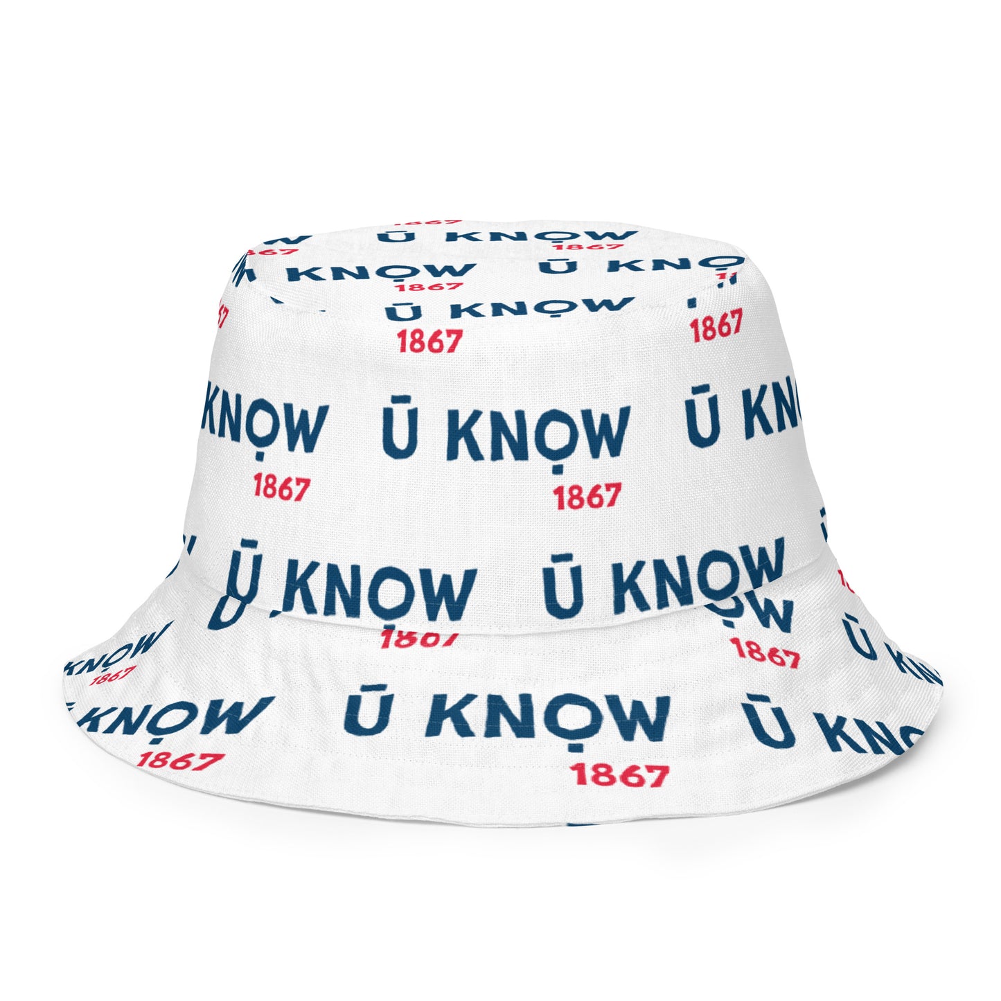 HU - BU Reversible Bucket Hat - Blue + Red on White