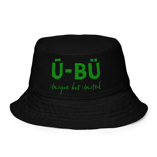 1908 & Ū-BÜ Reversible Bucket Hat - Green on Black