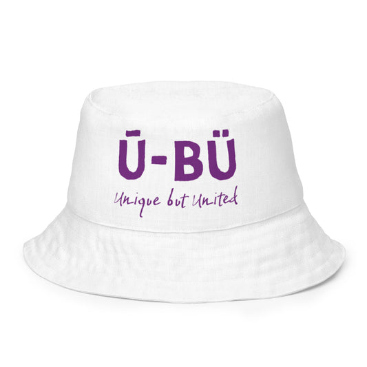 1911 & Ū-BÜ Reversible Bucket Hat - Purple on White