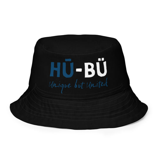 HU - BU Reversible Bucket Hat - Blue + White on Black