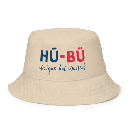 HU - BU Reversible Bucket Hat - Blue + Red on Champagne