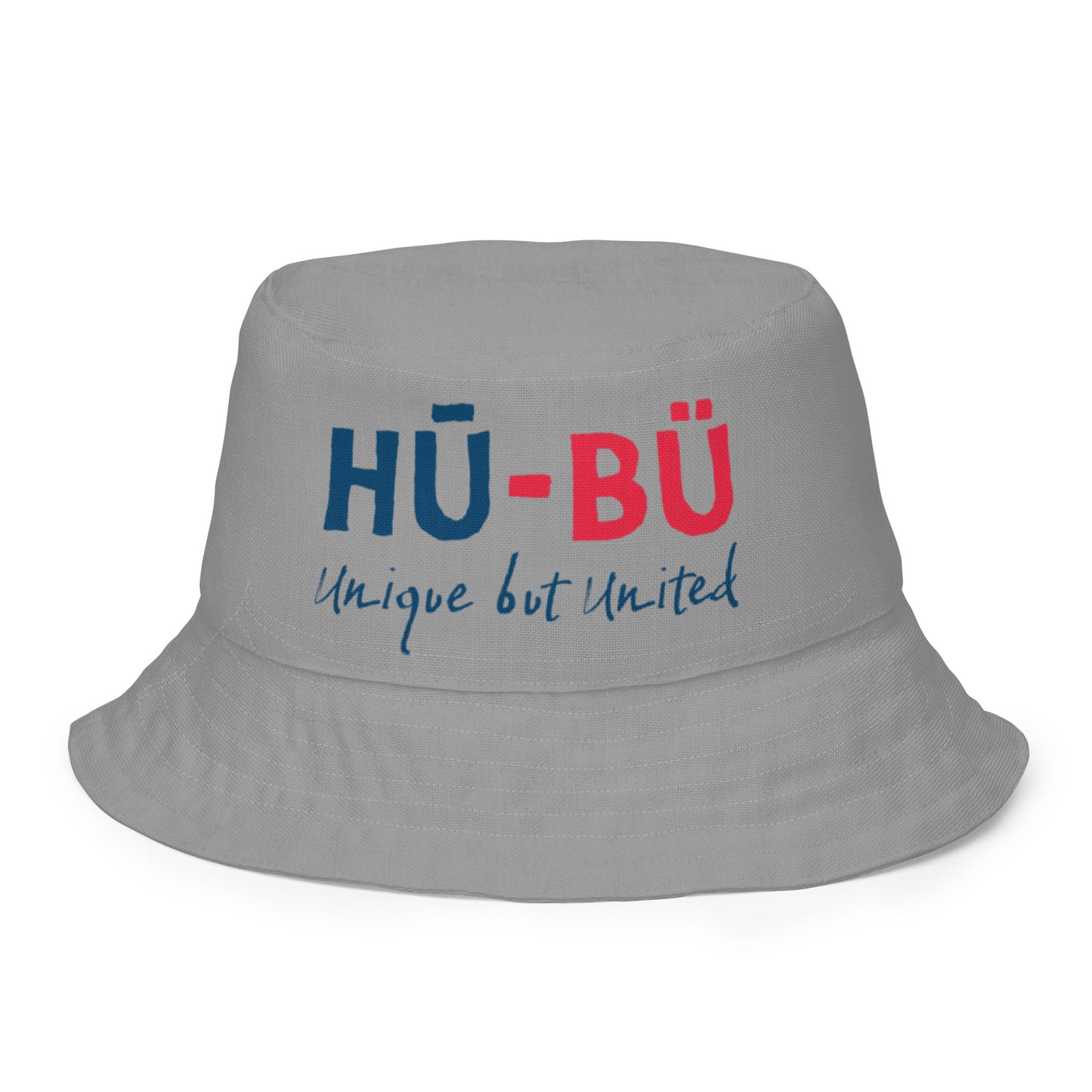 HU - BU Reversible Bucket Hat -  Blue + Red on Grey