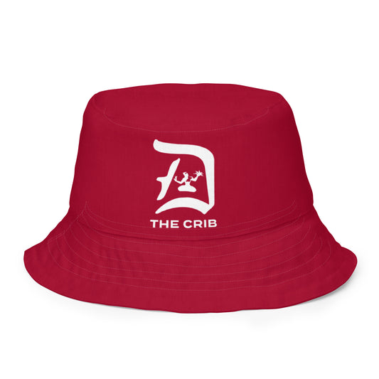 The Crib Reversible Bucket Hat - White on Red