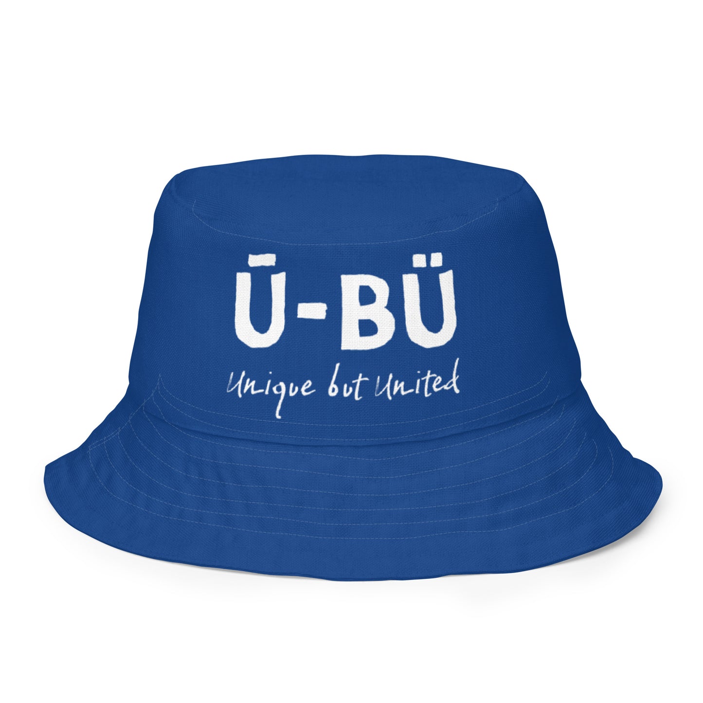 1920 & Ū-BÜ Reversible Bucket Hat - White on Blue