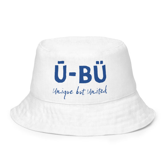 1920 & Ū-BÜ Reversible Bucket Hat - Blue on White