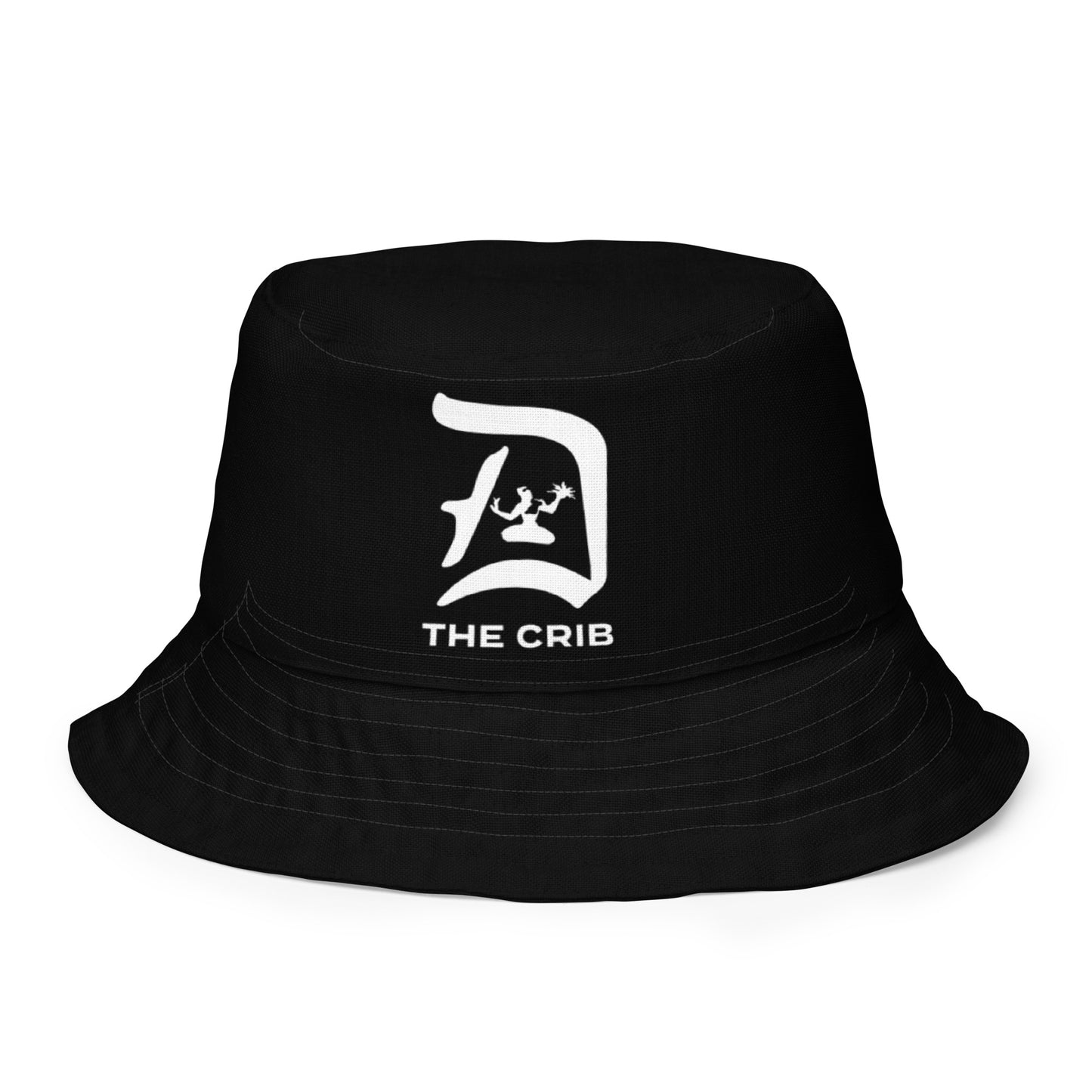 The Crib Reversible Bucket Hat - White on Black