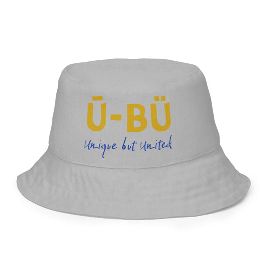 1922 & Ū-BÜ Reversible Bucket Hat - Gold + Blue on Grey