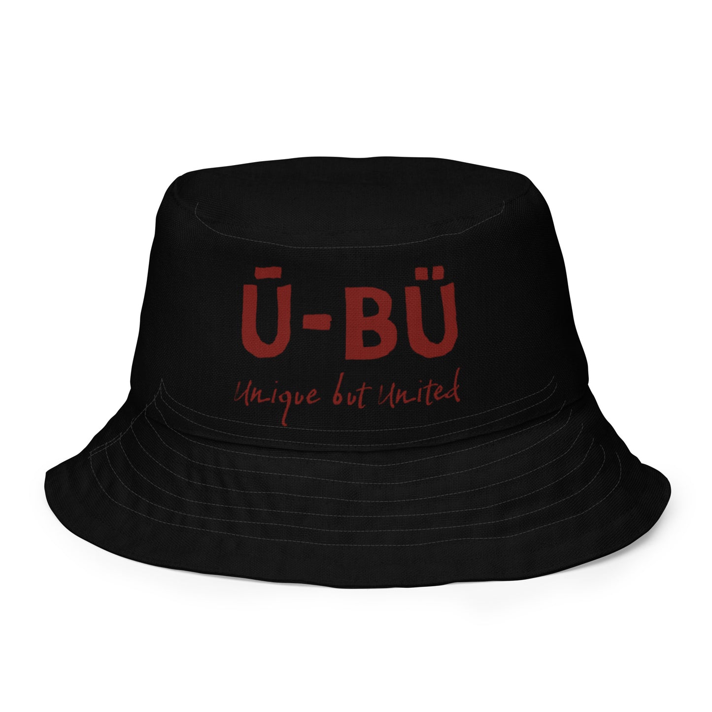 1911 & Ū-BÜ Reversible Bucket Hat - Crimson on Black