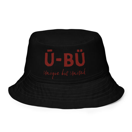 1911 & Ū-BÜ Reversible Bucket Hat - Crimson on Black