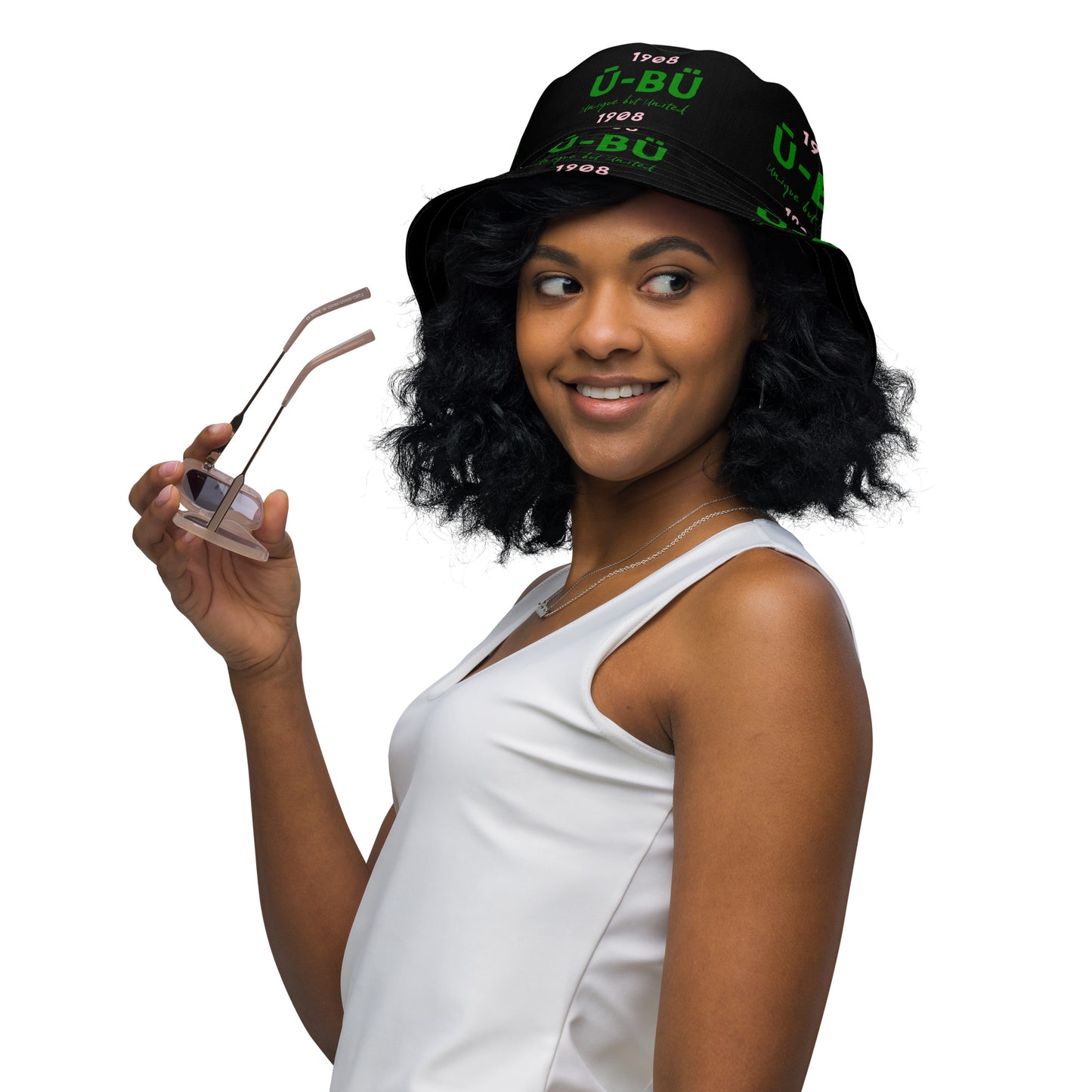 1908 & Ū-BÜ Reversible Bucket Hat - Green on Black