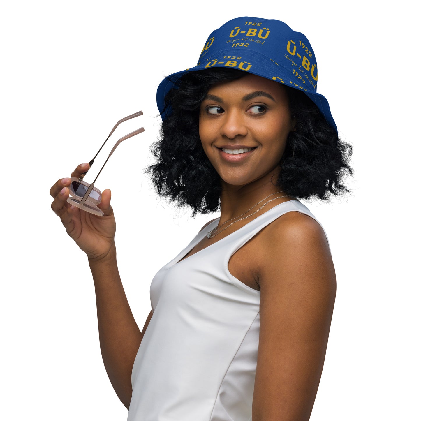 1922 & Ū-BÜ Reversible Bucket Hat - Gold on Blue