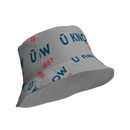 HU - BU Reversible Bucket Hat -  Blue + Red on Grey