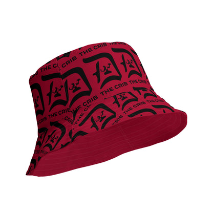 The Crib Reversible Bucket Hat - Black on Red