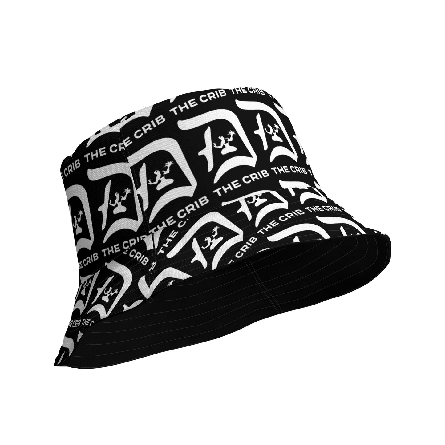 The Crib Reversible Bucket Hat - White on Black