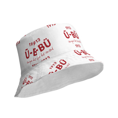 1913 & Ū-BÜ Reversible Bucket Hat - Red on White