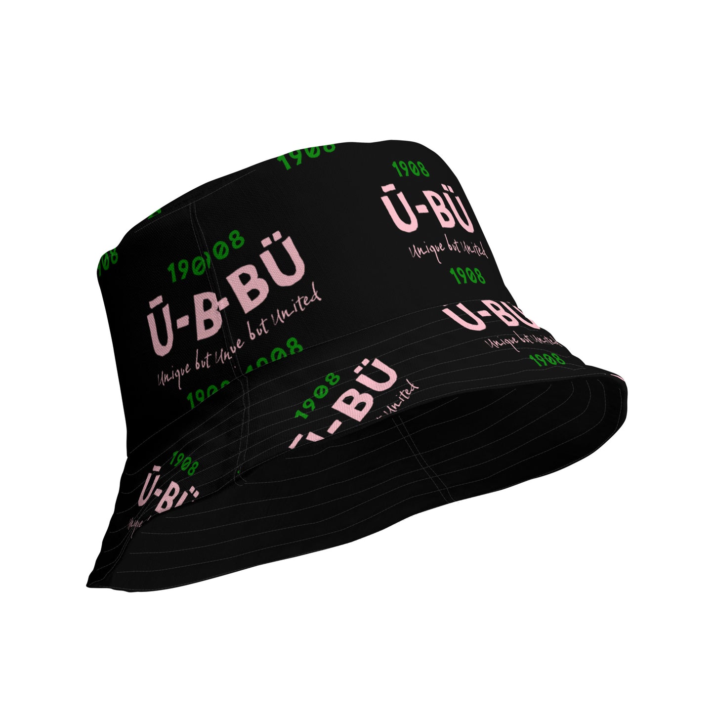 1908 & Ū-BÜ Reversible Bucket Hat - Pink on Black