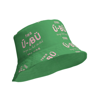 1908 & Ū-BÜ Reversible Bucket Hat - Pink on Green